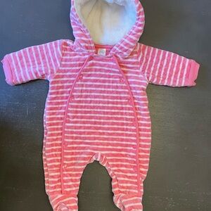 Nordstrom Baby Pink and White Striped Bunting